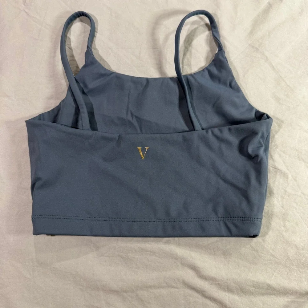 Vella Dance Collection Kids Blue Gray Crop Top Sports Bra Camisole‎ Size M